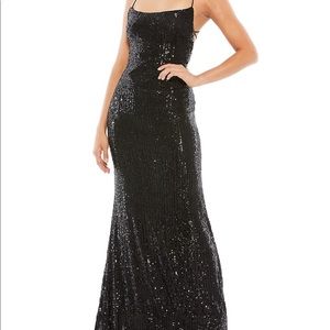 Mac Duggal black sequin gown